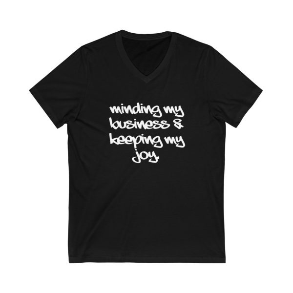 Black t-shirt with white writing